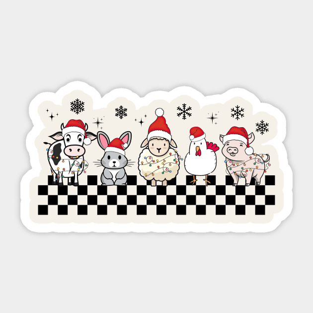 Christmas Farm Animals Sticker by Nessanya